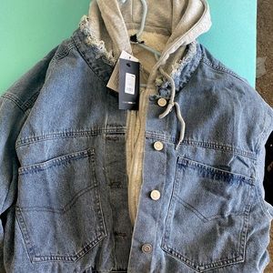 Oversized double layer jean jacket size small
